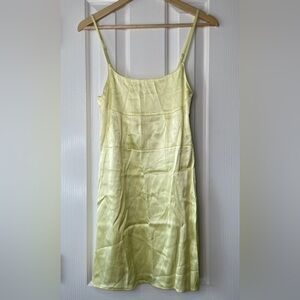 Zara Soft Yellow Slip Cami Dress Size Large